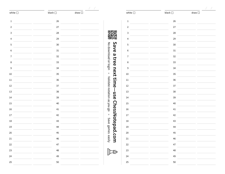 What the chess score sheet PDF looks like